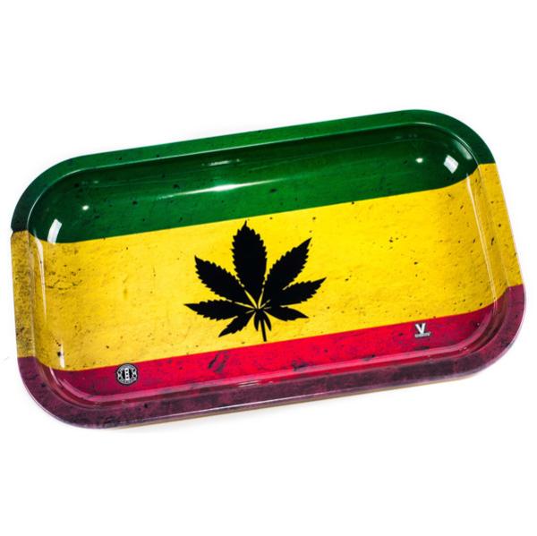 V-Syndicate Rolling Tray Medium – "Rasta Leaf"